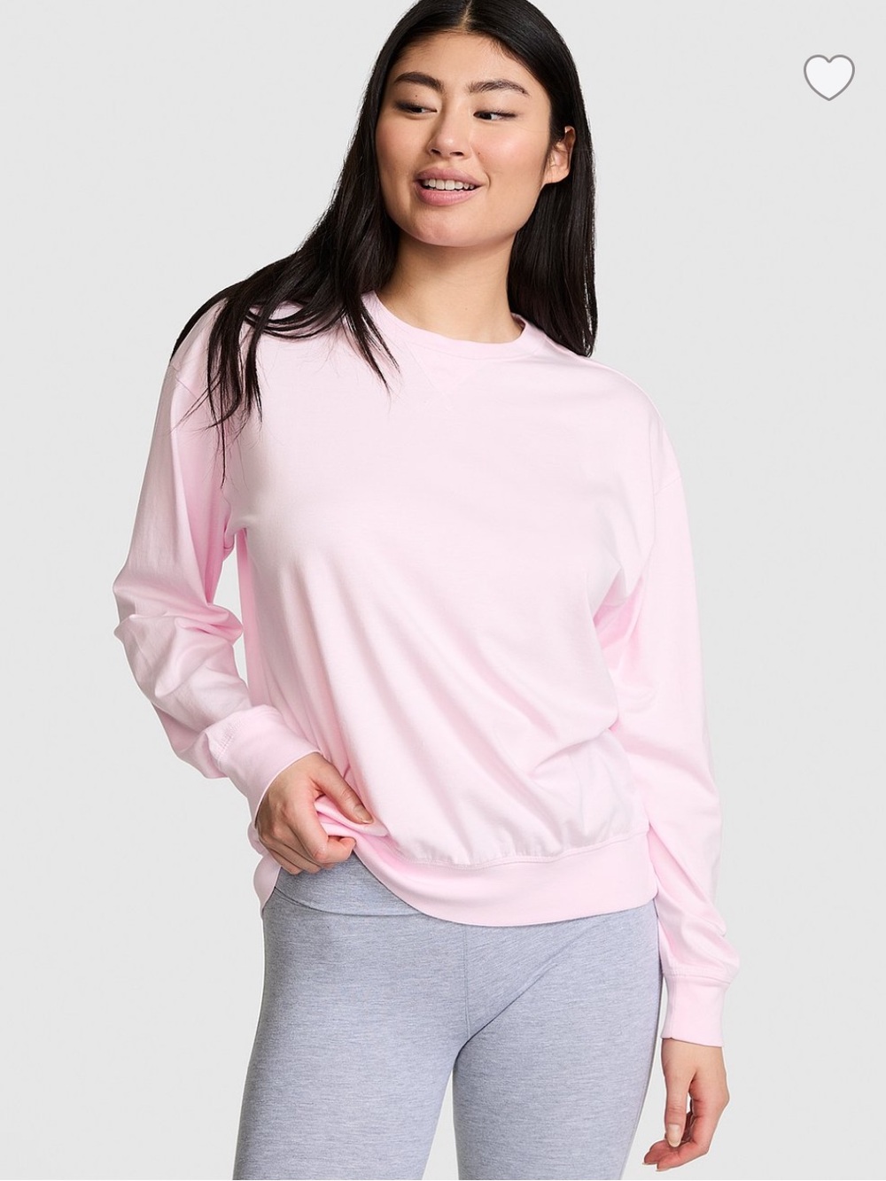 NWT PINK By Victoria’s Secret Cotton Club Pink Long-Sleeve Tee Size XS